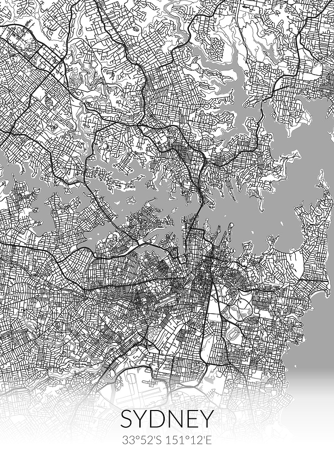 Sydney City Map White