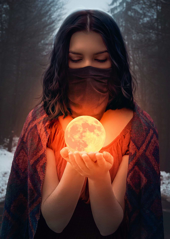 Girl With Glow Ball