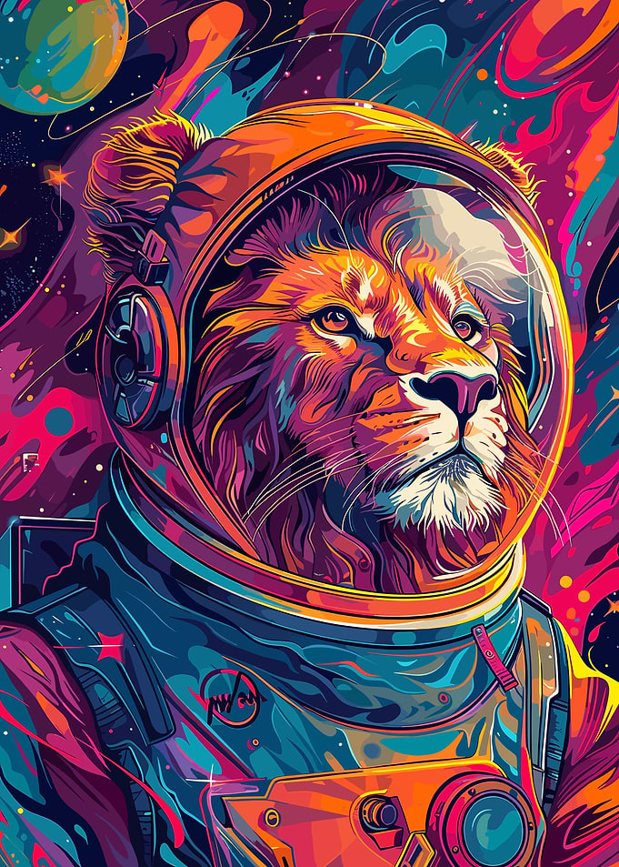 Astronaut Lion Space