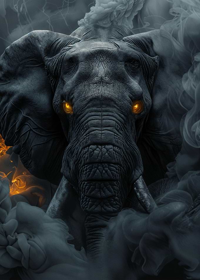 Elephant in Black Smoke
