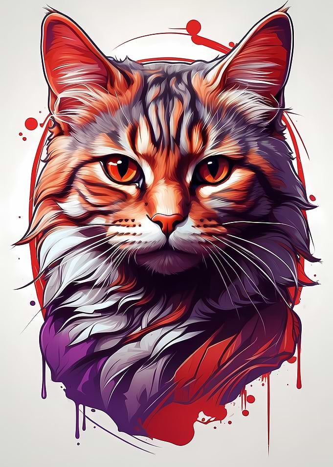 Vivid Cat Portrait