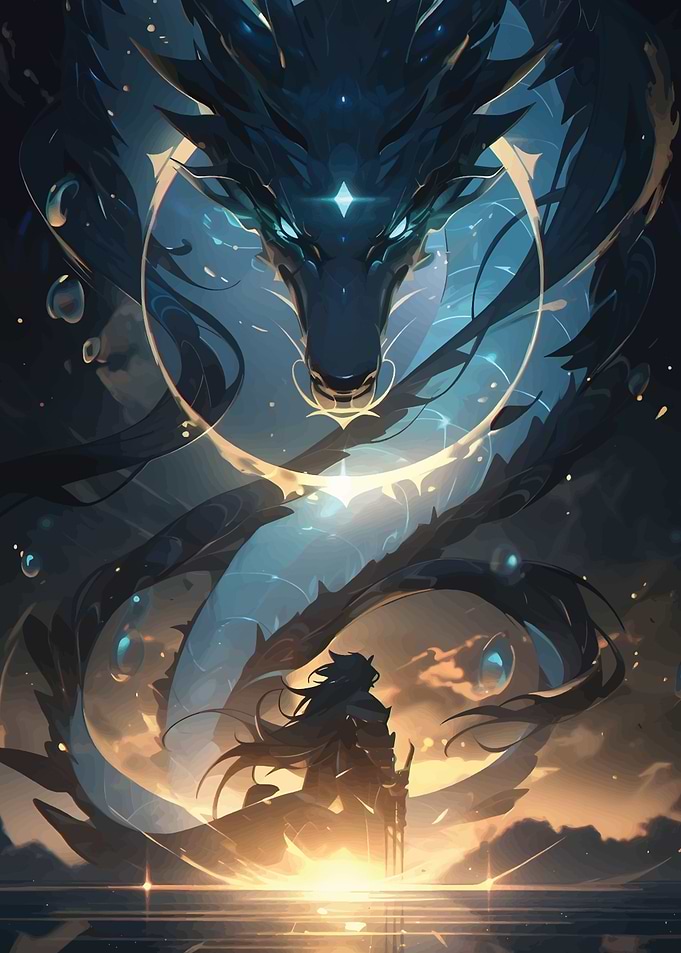 Anime Samurai with Dragon