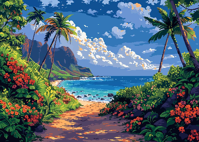 Hawaii Island Pixel Art