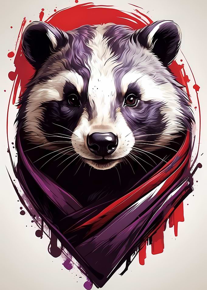 Vivid Badger Portrait
