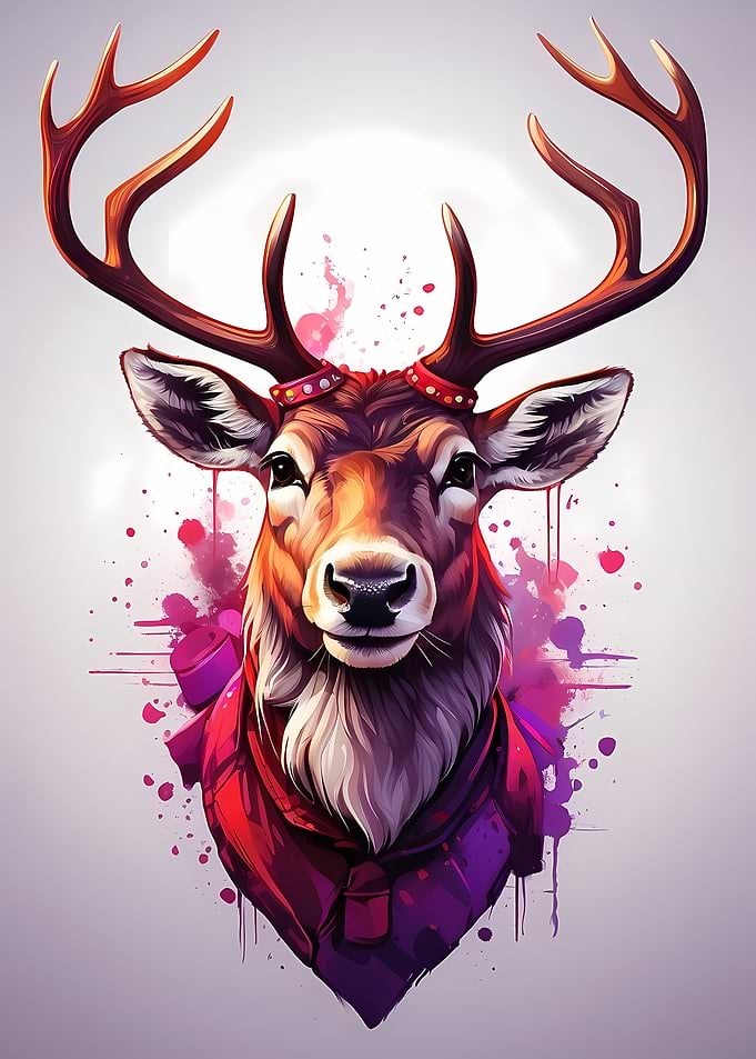 Vivid Deer Portrait