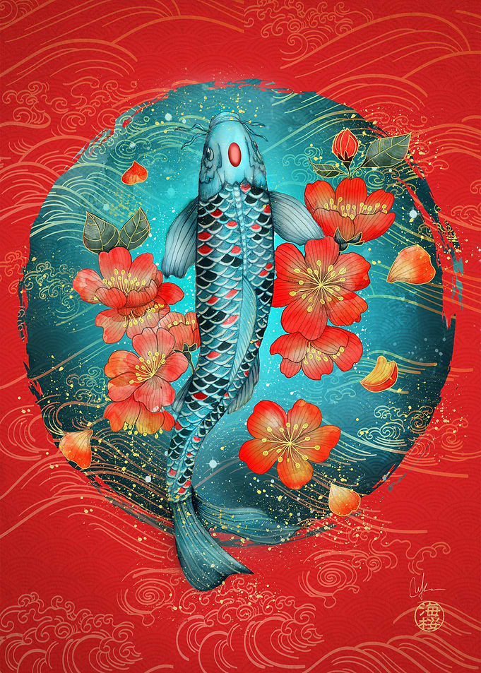 Japanese blue Koi Asagi