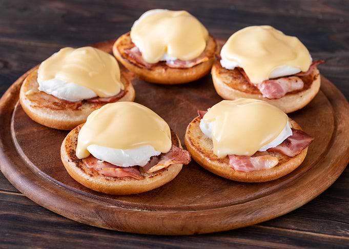 Eggs Benedict with bacon
