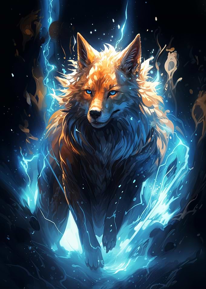 Cosmic Celestial White Fox