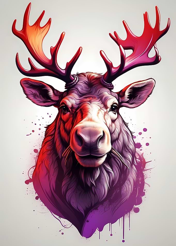 Vivid Moose Portrait