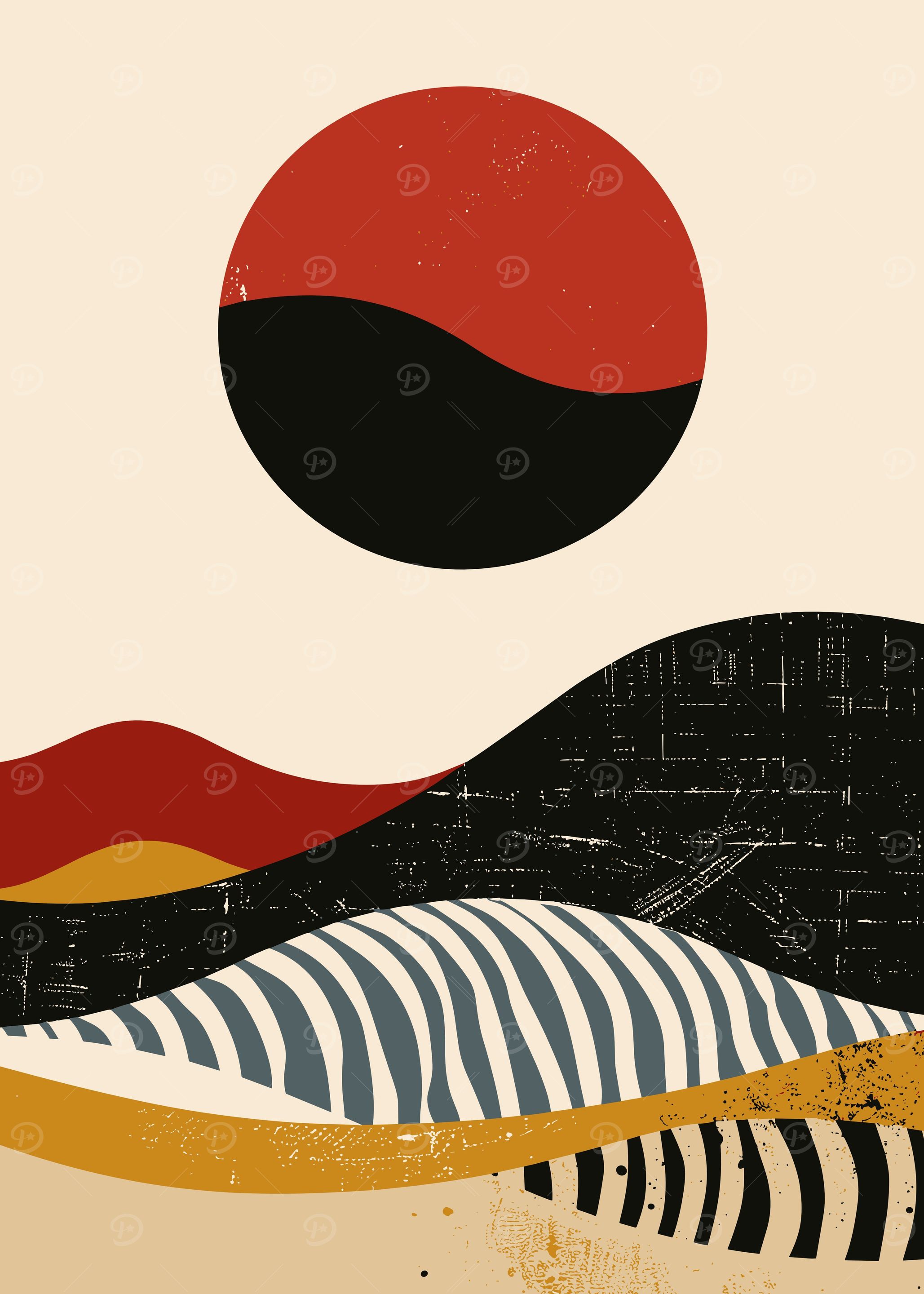Stripes Abstract Sunset