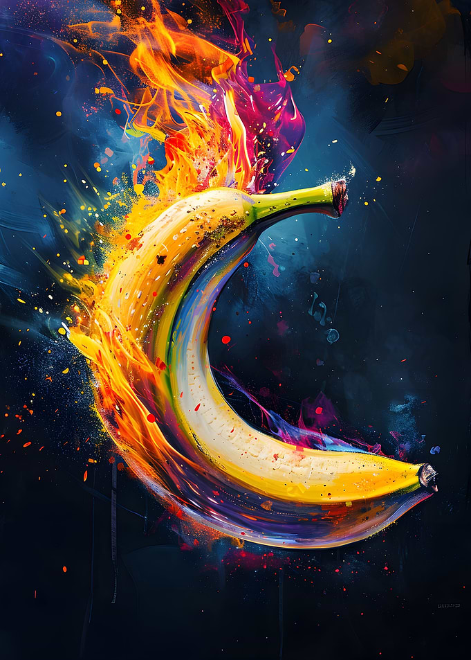 Abstract Banana in Flames