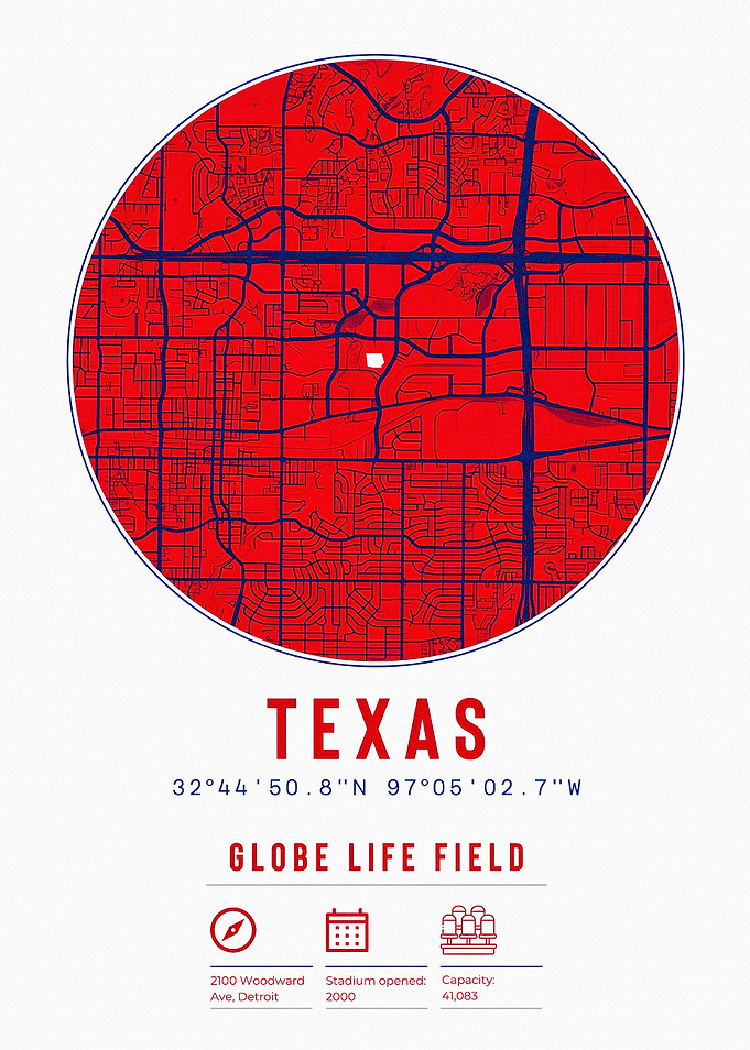 Texas Map Print