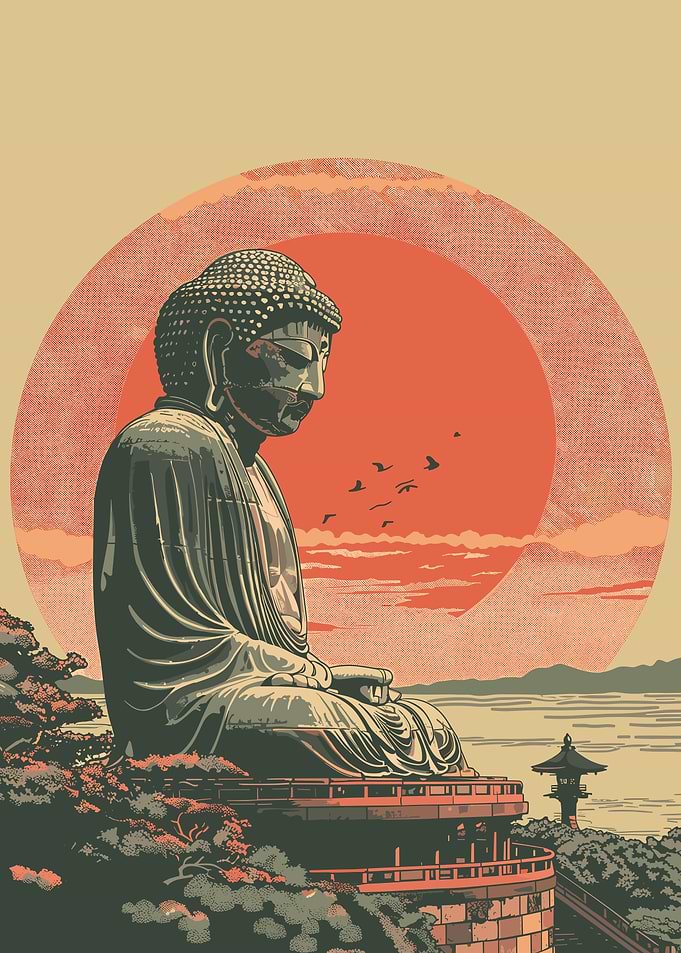 Kamakura Buddha on Moutain