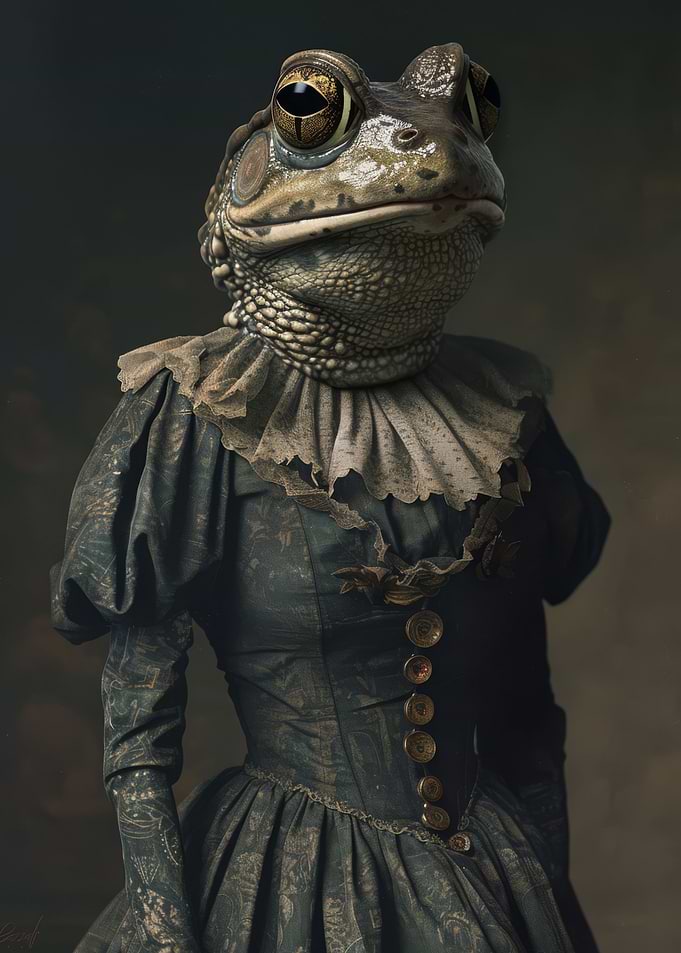 Vintage Fashionable Frog