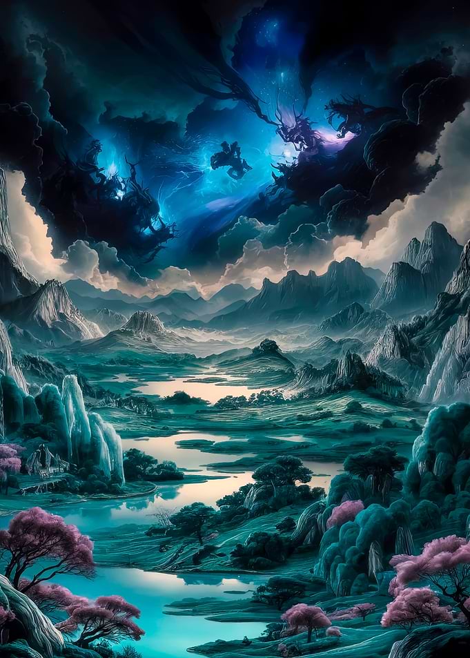 Glowing blue