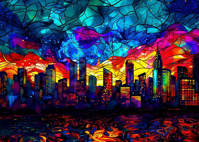 Mosaic New York City Night