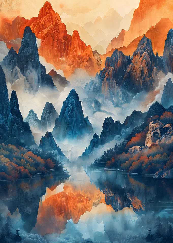 Mountain Reflections Ink