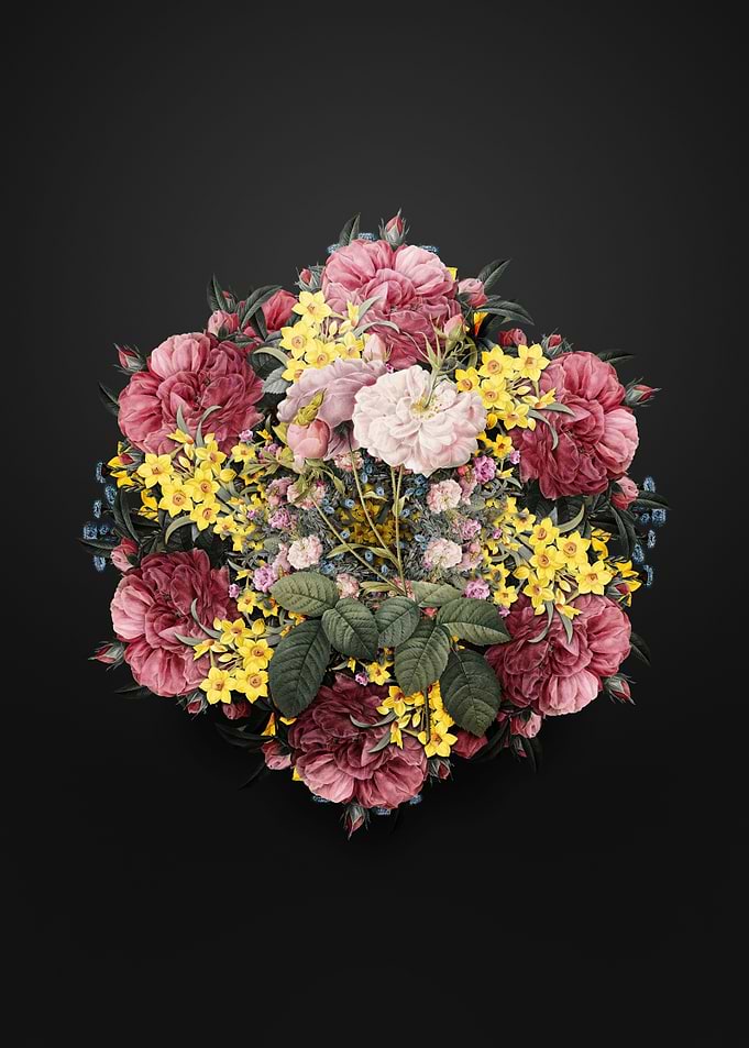 Damask Rose Flower Wreath