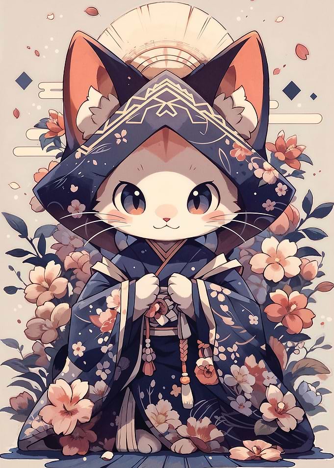 Cat Kimono Japanese