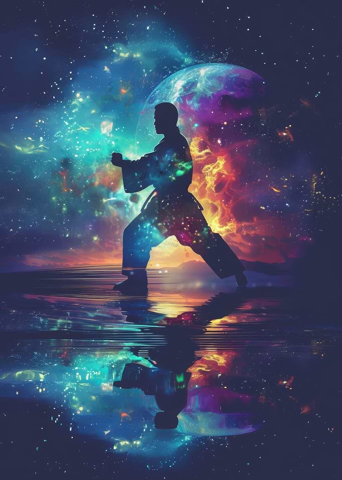 Karate Galaxy Silhouette