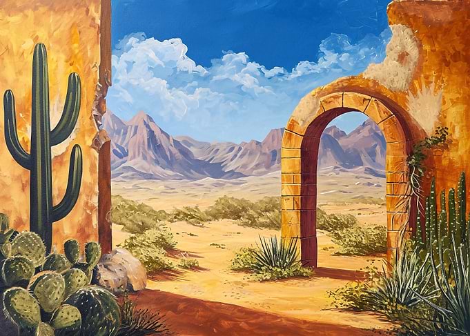 Desert oasis with a myster