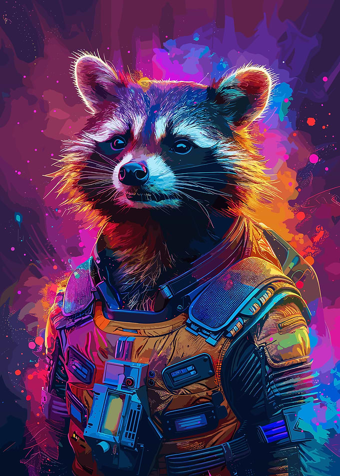 Astronaut Racoon Space