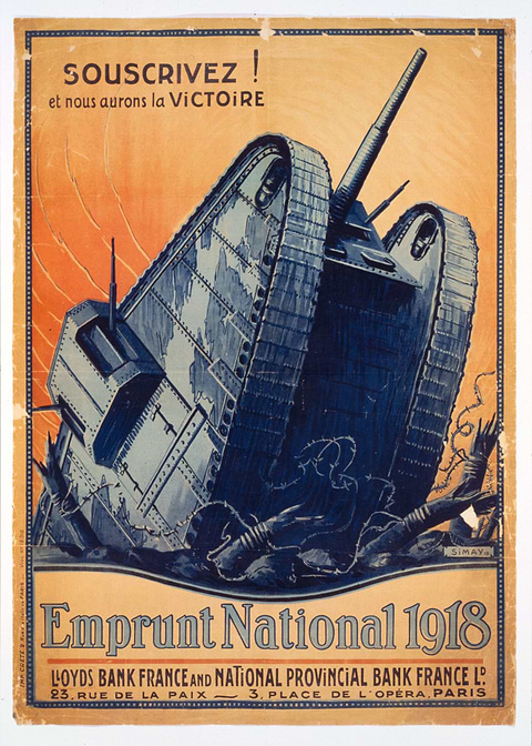 French Loan Rally Poster — retro advertising art on metal