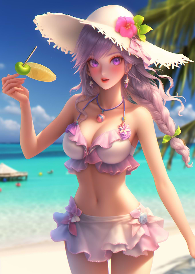 Sexy Anime Beach Girl