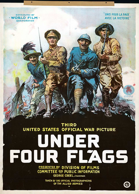 Under Four Flags — classic movie poster on metal