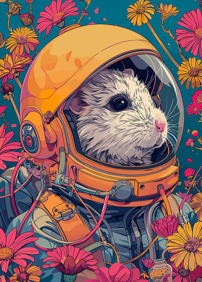 Astronaut Hamster Space