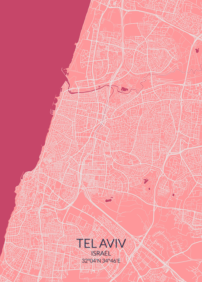 Tel Aviv Pink Map