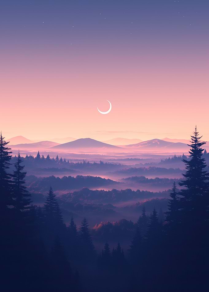 Misty Forest Mountains