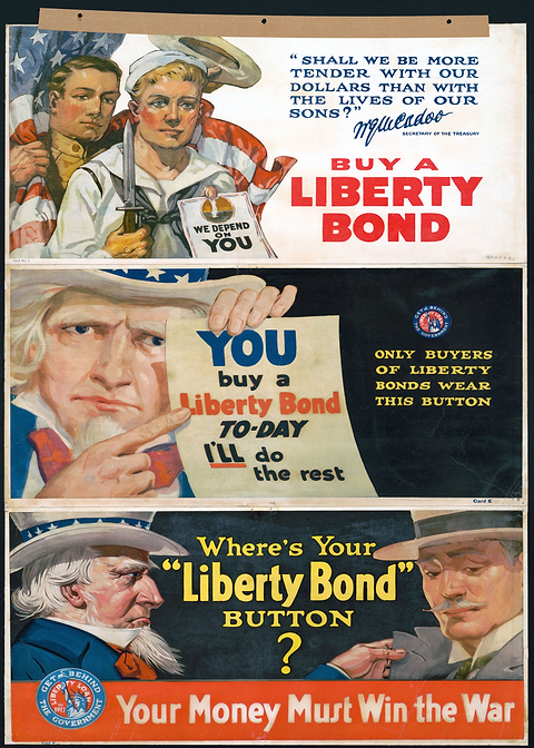 Patriotic Bonds Poster — retro advertising art on metal