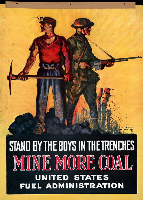 Historic Coal Rally Poster — retro advertising art on metal