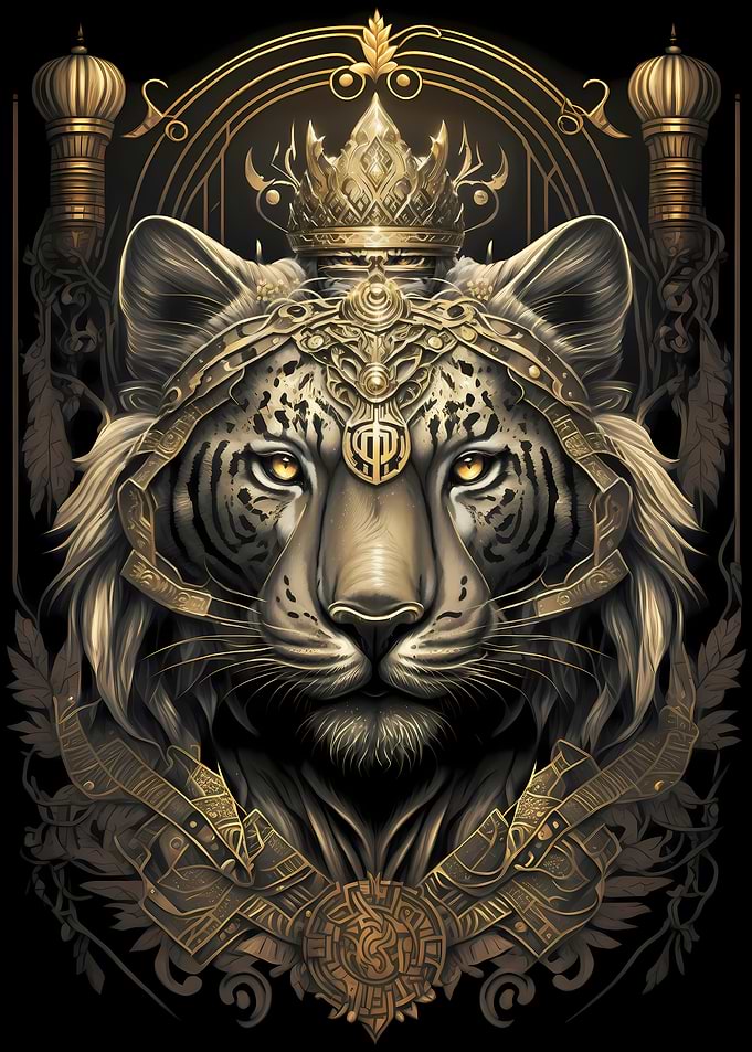 Crown Tiger King Art Deco