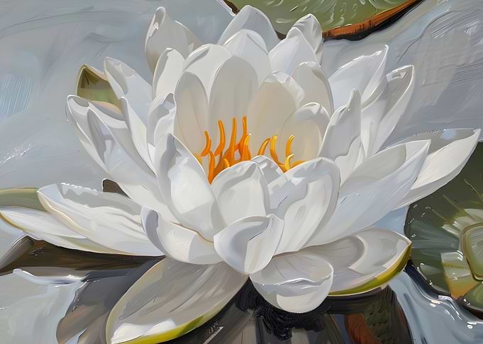 White Waterlily Botanical