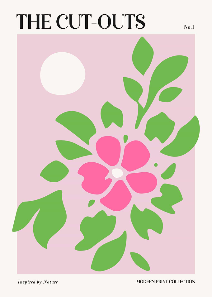 Modern Pink Floral Art