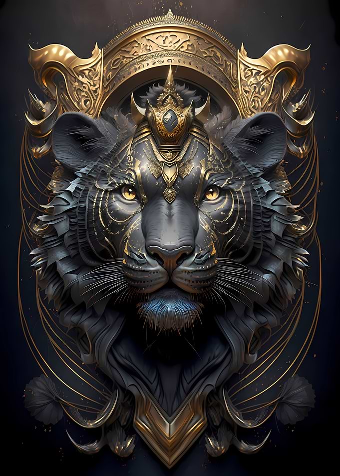 Black Tiger King Art Deco