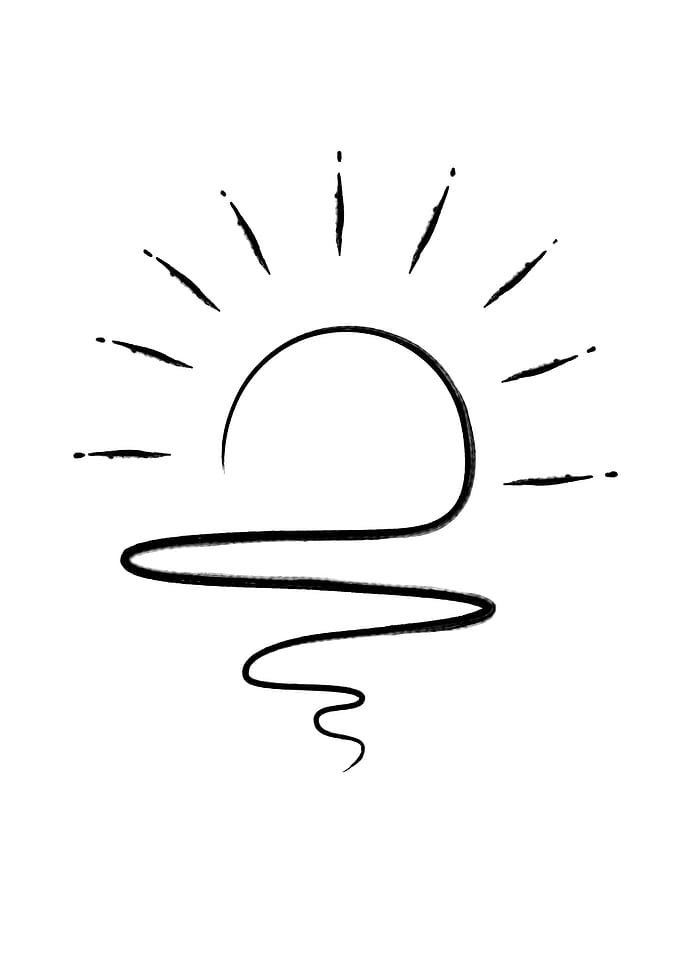 Suset Sunrise Line Art