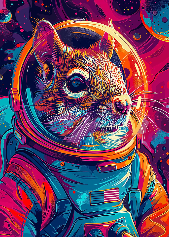 Squirrel Astronaut Space