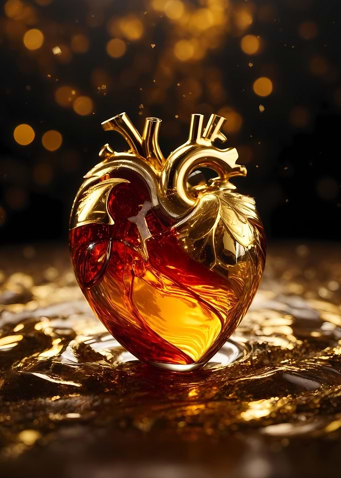 Delicate golden heart