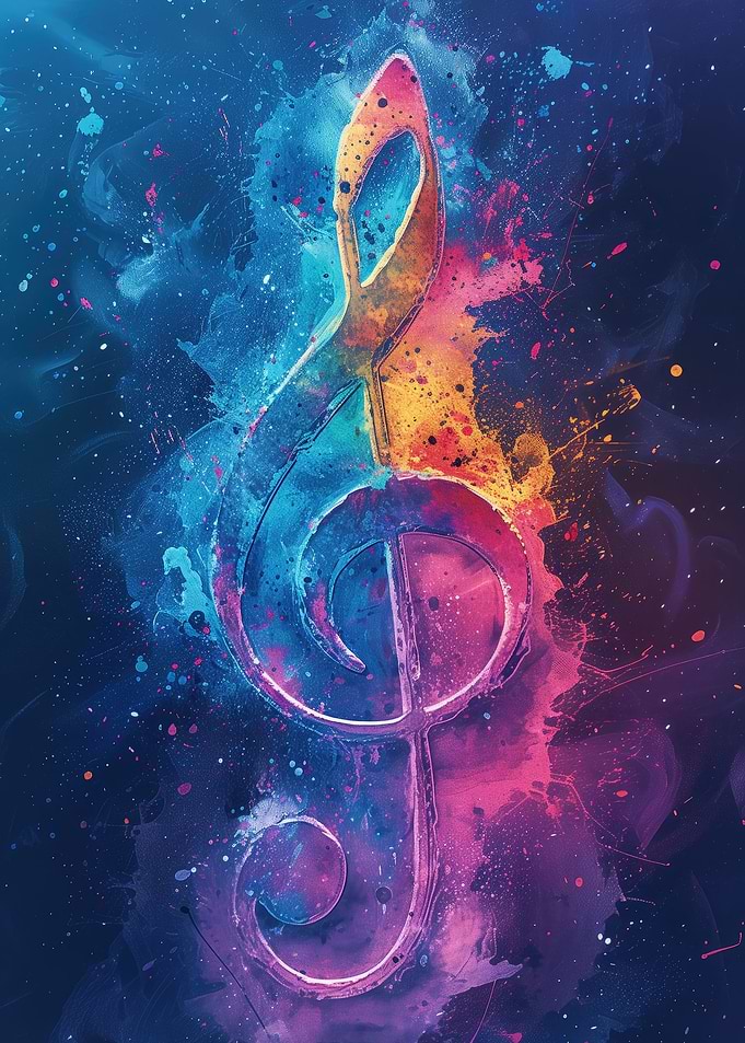 Colorful Treble Clef