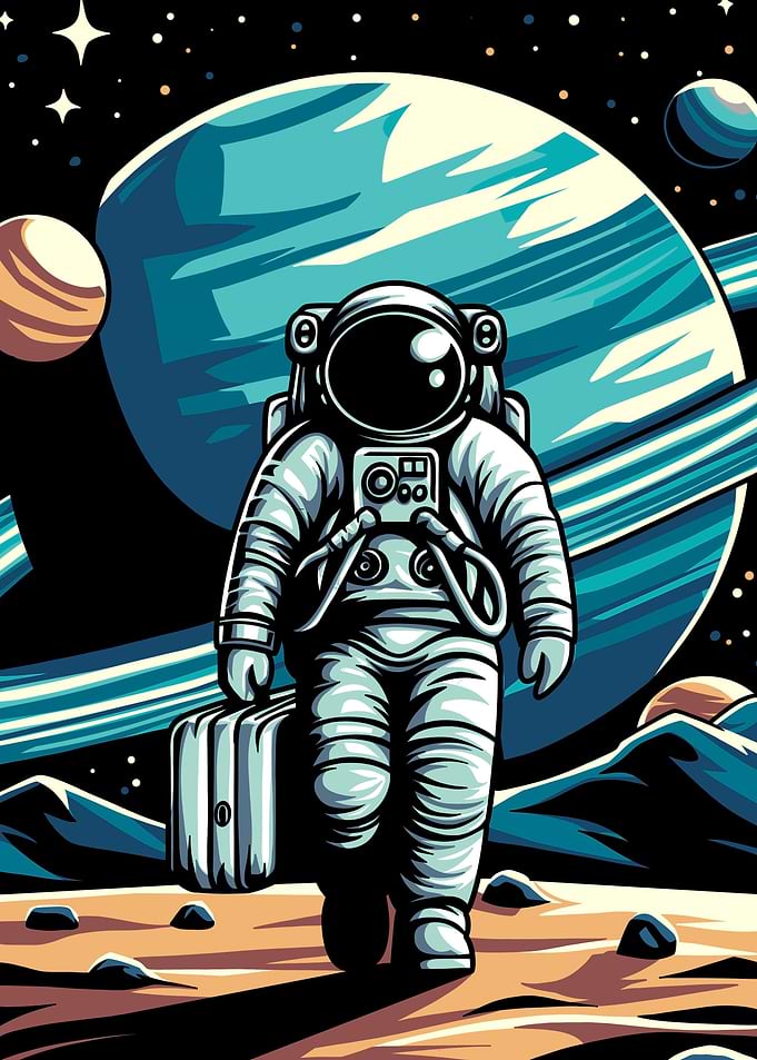 Astronaut in Saturn