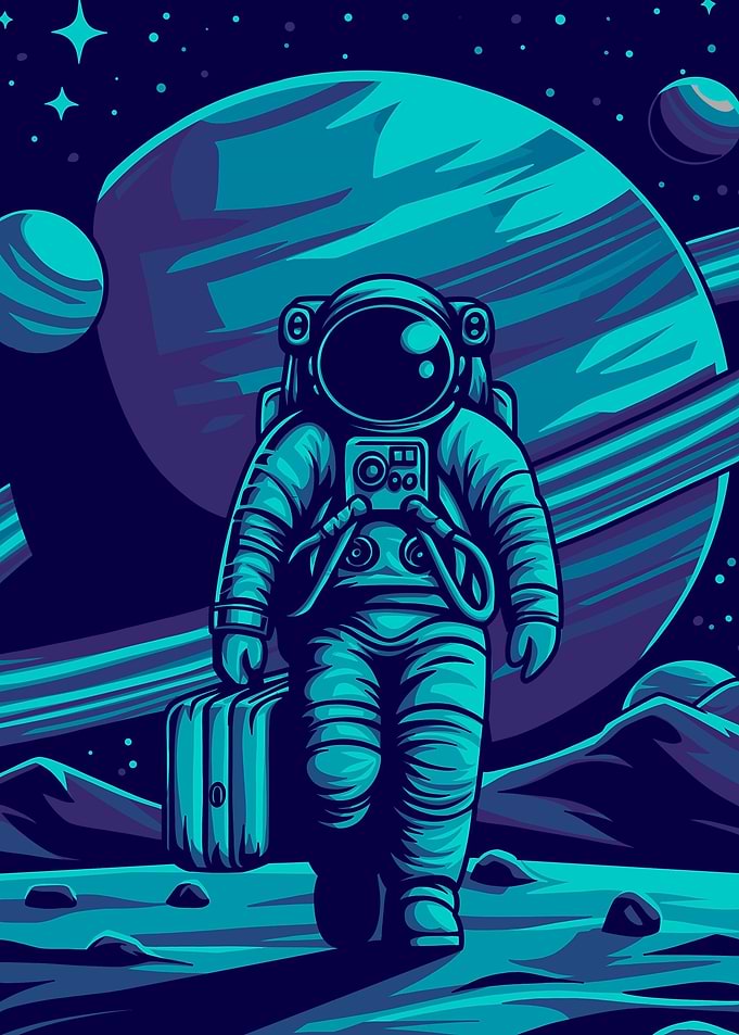 Astronaut in Saturn