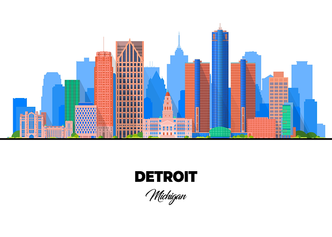 Detroit Michigan Skyline