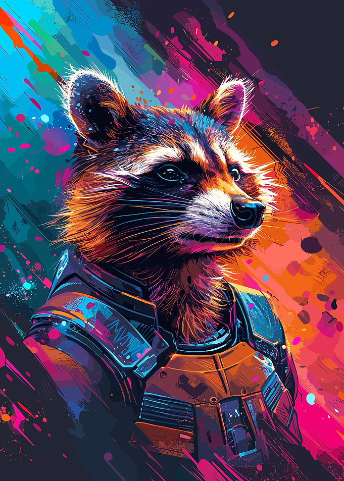 Racoon Astronaut Space