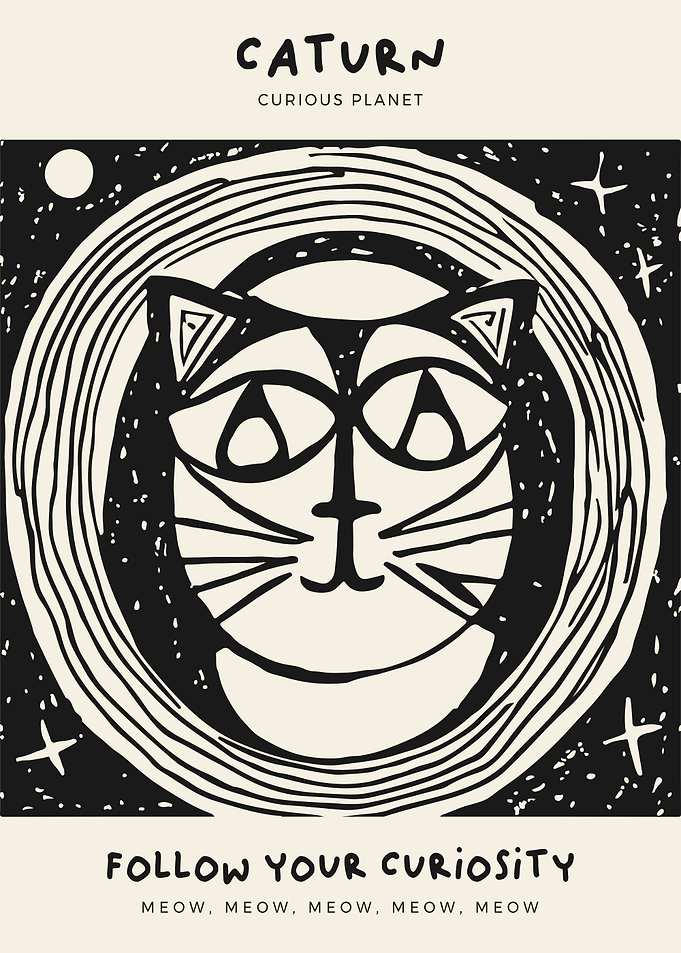 Caturn Funny Space Cat