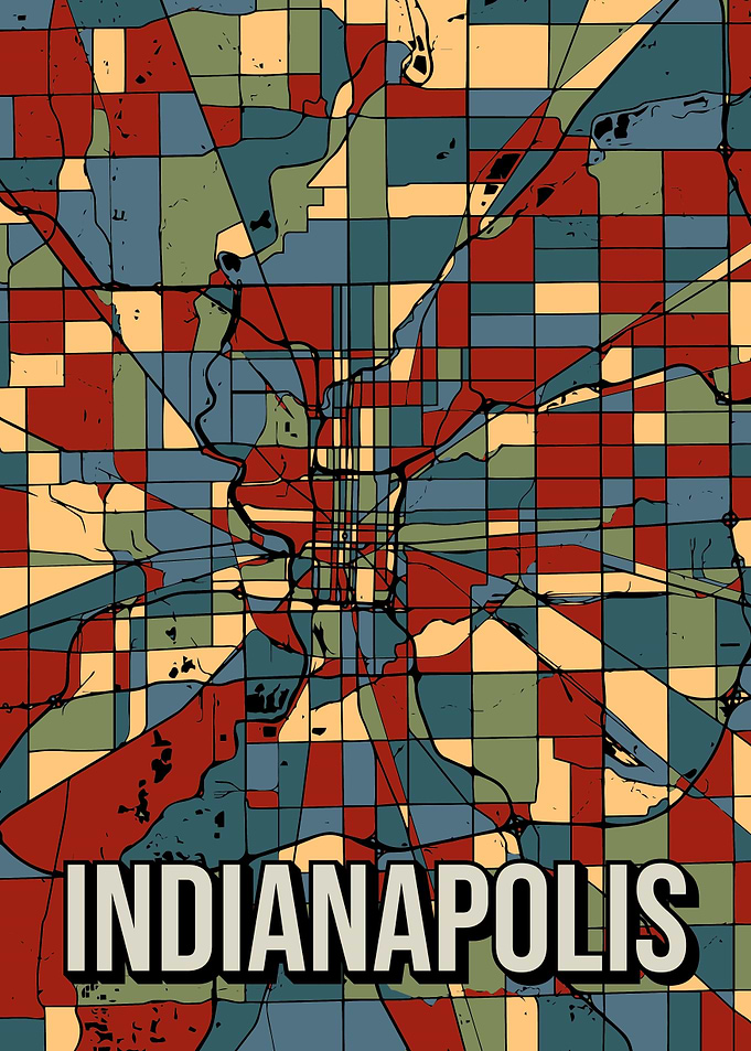 Indianapolis Retro Map