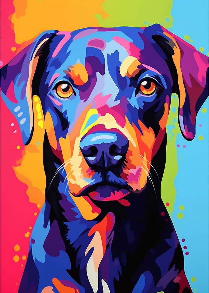 Colorful art dog