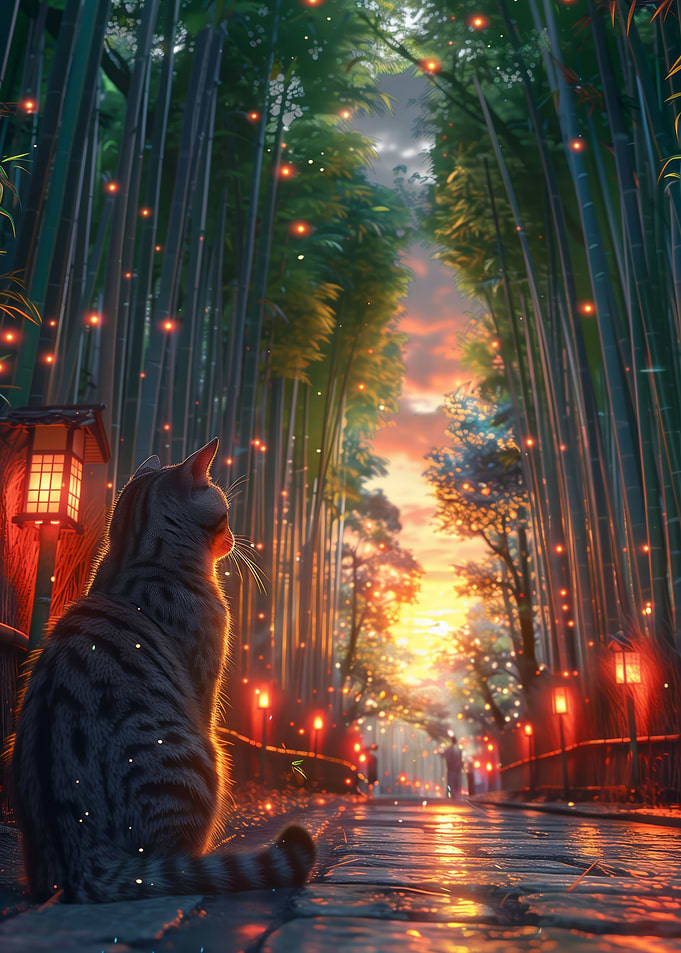 Arashiyama Bamboo cat